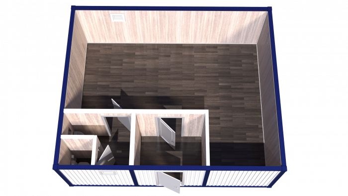 Модульное здание РС-М02 с тамбуром и сантехническим помещением