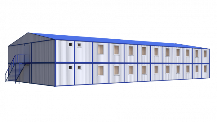 Модульное здание общежитие на 88 человек в 2 этажа Модель: РС-М07