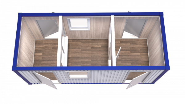 Блок-Контейнер с двумя проходными и помещением для охранника модель: РС-К03