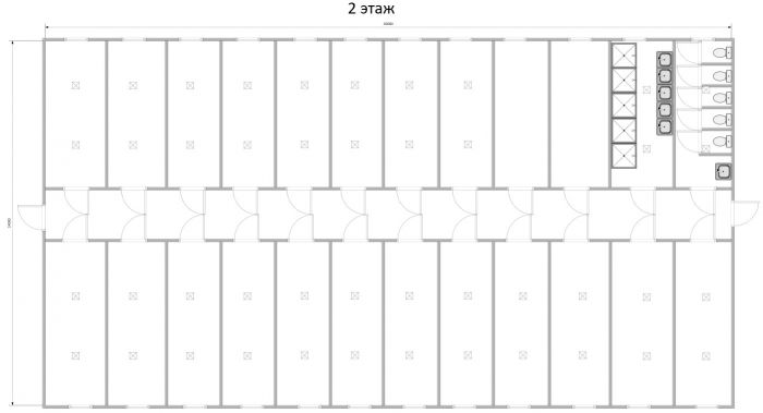 Модульное здание общежитие на 88 человек в 2 этажа Модель: РС-М07