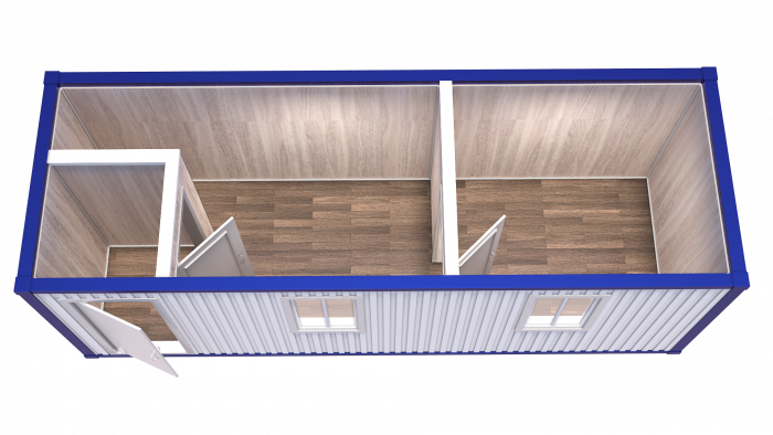 Блок-Контейнер офисный с тамбуром и перегородкой модель: РС-О01