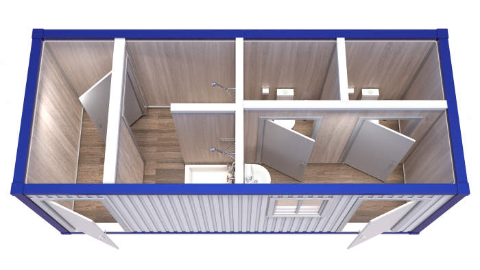 Блок-Контейнер сантехнический с душевой и двумя туалетами модель: РС-С06